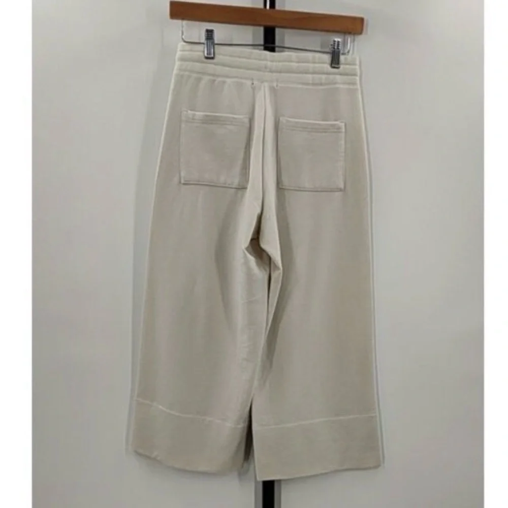 Quince SuperSoft Fleece Cropped Wide Leg Pants Cream XS - Picture 3 of 3